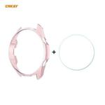 For Samsung Galaxy Watch 3 41mm ENKAY Hat-Prince ENK-AC8206 2 in 1 Protective Matte PC Case + 0.2mm 9H 2.15D Curved Edge Tempered Glass Film(Pink)