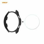 For Samsung Galaxy Watch 3 41mm ENKAY Hat-Prince ENK-AC8206 2 in 1 Protective Matte PC Case + 0.2mm 9H 2.15D Curved Edge Tempered Glass Film(Black)