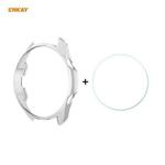 For Samsung Galaxy Watch 3 41mm ENKAY Hat-Prince ENK-AC8206 2 in 1 Protective Matte PC Case + 0.2mm 9H 2.15D Curved Edge Tempered Glass Film(Silver)