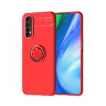 For OPPO Realme 7 Metal Ring Holder 360 Degree Rotating TPU Case(Red+Red)