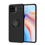 For OPPO F17 Pro Metal Ring Holder 360 Degree Rotating TPU Case(Black+Black)