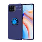 For OPPO F17 Pro Metal Ring Holder 360 Degree Rotating TPU Case(Blue+Blue)