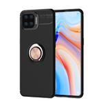 For OPPO F17 Pro Metal Ring Holder 360 Degree Rotating TPU Case(Black+Rose Gold)