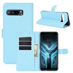 For Asus ROG Phone 3 ZS661KS Litchi Texture Horizontal Flip Protective Case with Holder & Card Slots & Wallet(Blue)