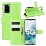 For Samsung Galaxy S20 FE 4G / 5G Litchi Texture Horizontal Flip Protective Case with Holder & Card Slots & Wallet(Green)