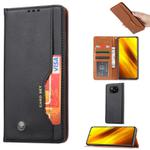 For Xiaomi POCO X3 NFC Knead Skin Texture Horizontal Flip Leather Case with Photo Frame & Holder & Card Slots & Wallet(Black)