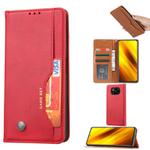 For Xiaomi POCO X3 NFC Knead Skin Texture Horizontal Flip Leather Case with Photo Frame & Holder & Card Slots & Wallet(Red)