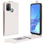 For OPPO A53 2020/OPPO A32 2020 R64 Texture Single Vertical Flip Leather Protective Case with Card Slots & Photo Frame(White)