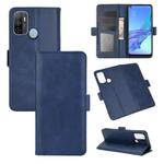 For OPPO A53 2020/OPPO A32 2020 Dual-side Magnetic Buckle Horizontal Flip Leather Case with Holder & Card Slots & Wallet(Dark Blue)