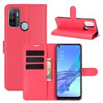 For OPPO A53 2020/OPPO A32 2020 Litchi Texture Horizontal Flip Protective Case with Holder & Card Slots & Wallet(Red)