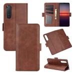 For Sony Xperia 5 II Dual-side Magnetic Buckle Horizontal Flip Leather Case with Holder & Card Slots & Wallet(Brown)