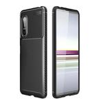 For Sony Xperia 5 II Carbon Fiber Texture Shockproof TPU Case(Black)