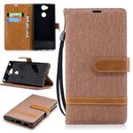 Color Matching Denim Texture Leather Case for Sony Xperia XA2, with Holder & Card Slots & Wallet & Lanyard(Brown)