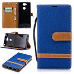 Color Matching Denim Texture Leather Case for Sony Xperia XA2, with Holder & Card Slots & Wallet & Lanyard(Royal Blue)