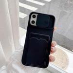 For iPhone 11 Pro Sliding Camera Cover Design TPU Protective Case With Card Slot & Neck Lanyard (Black)