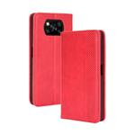 Xiaomi Poco X3 Pro / Poco X3 / Poco X3 NFC  Magnetic Buckle Retro Crazy Horse Texture Horizontal Flip Leather Case with Holder & Card Slots & Photo Frame(Red)