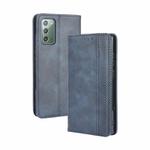 For Samsung Galaxy S20 FE 4G / 5G Magnetic Buckle Retro Crazy Horse Texture Horizontal Flip Leather Case with Holder & Card Slots & Photo Frame(Blue)