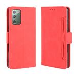 For Samsung Galaxy S20 FE 4G / 5G Wallet Style Skin Feel Calf Pattern Leather Case with Separate Card Slot(Red)