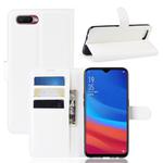 Litchi Texture Wallet Leather Stand Protective Case Fingerprintless Version for OPPO AX5S / A5S(white)