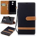 Color Matching Denim Texture Leather Case for Sony Xperia L2, with Holder & Card Slots & Wallet & Lanyard(Black)