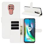 For Motorola Moto G9 / G9 Play Litchi Texture Horizontal Flip Protective Case with Holder & Card Slots & Wallet(White)