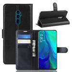 Litchi Texture Wallet Leather Stand Protective Case for OPPO Reon 10X Zoom(black)