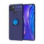 For OPPO Realme C12 Metal Ring Holder 360 Degree Rotating TPU Case(Blue+Blue)