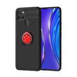 For OPPO Realme C12 Metal Ring Holder 360 Degree Rotating TPU Case(Black+Red)