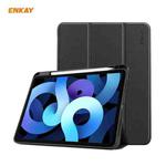 For iPad Air 2022 / 2020 10.9 / iPad Pro 11 2018 ENKAY ENK-8015 PU Leather + TPU Smart Case with Pen Slot(Black)