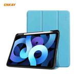 For iPad Air 2022 / 2020 10.9 / iPad Pro 11 2018 ENKAY ENK-8015 PU Leather + TPU Smart Case with Pen Slot(Light Blue)