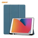 For iPad 10.2 2021 / 2020 / 2019 ENKAY ENK-8016 PU Leather + TPU Smart Case with Pen Slot(Blackish Green)