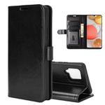 For Samsung Galaxy A42 5G R64 Texture Single Horizontal Flip Protective Case with Holder & Card Slots & Wallet& Photo Frame(Black)