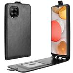 For Samsung Galaxy A42 5G  R64 Texture Single Vertical Flip Leather Protective Case with Card Slots & Photo Frame(Black)