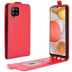 For Samsung Galaxy A42 5G  R64 Texture Single Vertical Flip Leather Protective Case with Card Slots & Photo Frame(Red)