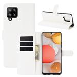 For Samsung Galaxy A42 5G Litchi Texture Horizontal Flip Protective Case with Holder & Card Slots & Wallet(White)