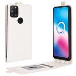 For Alcatel 3X 2020 R64 Texture Single Vertical Flip Leather Protective Case with Card Slots & Photo Frame(White)