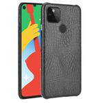 For Google Pixel 4a 5G Shockproof Crocodile Texture PC + PU Case(Black)