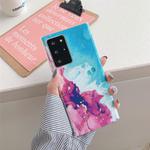 For Samsung Galaxy A51 Ocean Wave Coral IMD Glossy Marble Phone Case(Purple SD5)