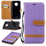 Color Matching Denim Texture Leather Case for Motorola G6 , with Holder & Card Slots & Wallet & Lanyard(Purple)