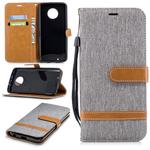 Color Matching Denim Texture Leather Case for Motorola G6 , with Holder & Card Slots & Wallet & Lanyard(Gray)