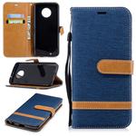 Color Matching Denim Texture Leather Case for Motorola G6 , with Holder & Card Slots & Wallet & Lanyard(Dark Blue)