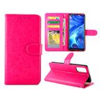 For OPPO Reno4(4G) Crazy Horse Texture Leather Horizontal Flip Protective Case with Holder & Card Slots & Wallet & Photo Frame(Magenta)