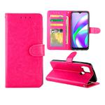 For OPPO Realme C12/C15 Crazy Horse Texture Leather Horizontal Flip Protective Case with Holder & Card Slots & Wallet & Photo Frame(Magenta)