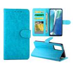 For Samsung Galaxy Note20 Crazy Horse Texture Leather Horizontal Flip Protective Case with Holder & Card Slots & Wallet & Photo Frame(Baby Blue)