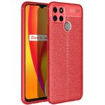 For OPPO Realme C12 Litchi Texture TPU Shockproof Case(Red)