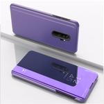 For Xiaomi Redmi 9 Plated Mirror Horizontal Flip Leather Case with Holder(Purple Blue)
