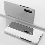 For Xiaomi Redmi 9A Plated Mirror Horizontal Flip Leather Case with Holder(Silver)