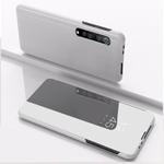 For Xiaomi Mi 10 Ultra Plated Mirror Horizontal Flip Leather Case with Holder(Silver)