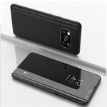 For Xiaomi Poco X3 NFC Plated Mirror Horizontal Flip Leather Case with Holder(Black)