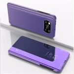 For Xiaomi Poco X3 NFC Plated Mirror Horizontal Flip Leather Case with Holder(Purple Blue)